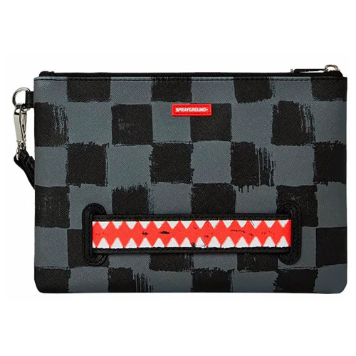 Sprayground Sharks In Paris Paint Grey Cross Over Clutch